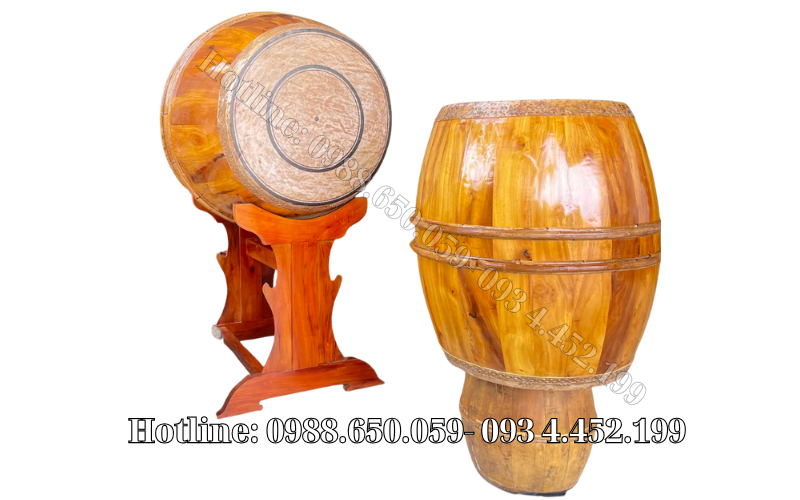 Trống gỗ mít da trâu