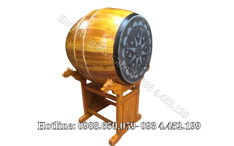 Trống gỗ mít da trâu