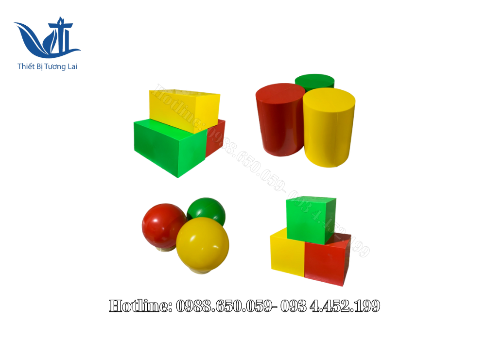 Các hình khối cơ bản màu sắc tươi sáng an toàn cho học sinh