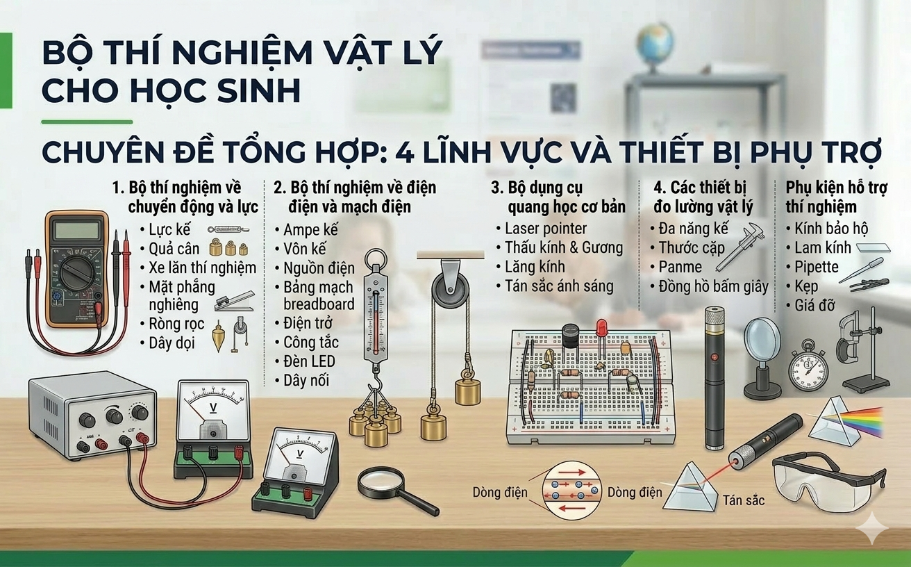 Bộ Thí Nghiệm Vật Lý Giúp Học Sinh Thực Hành Và Hiểu Bài Dễ Hơn