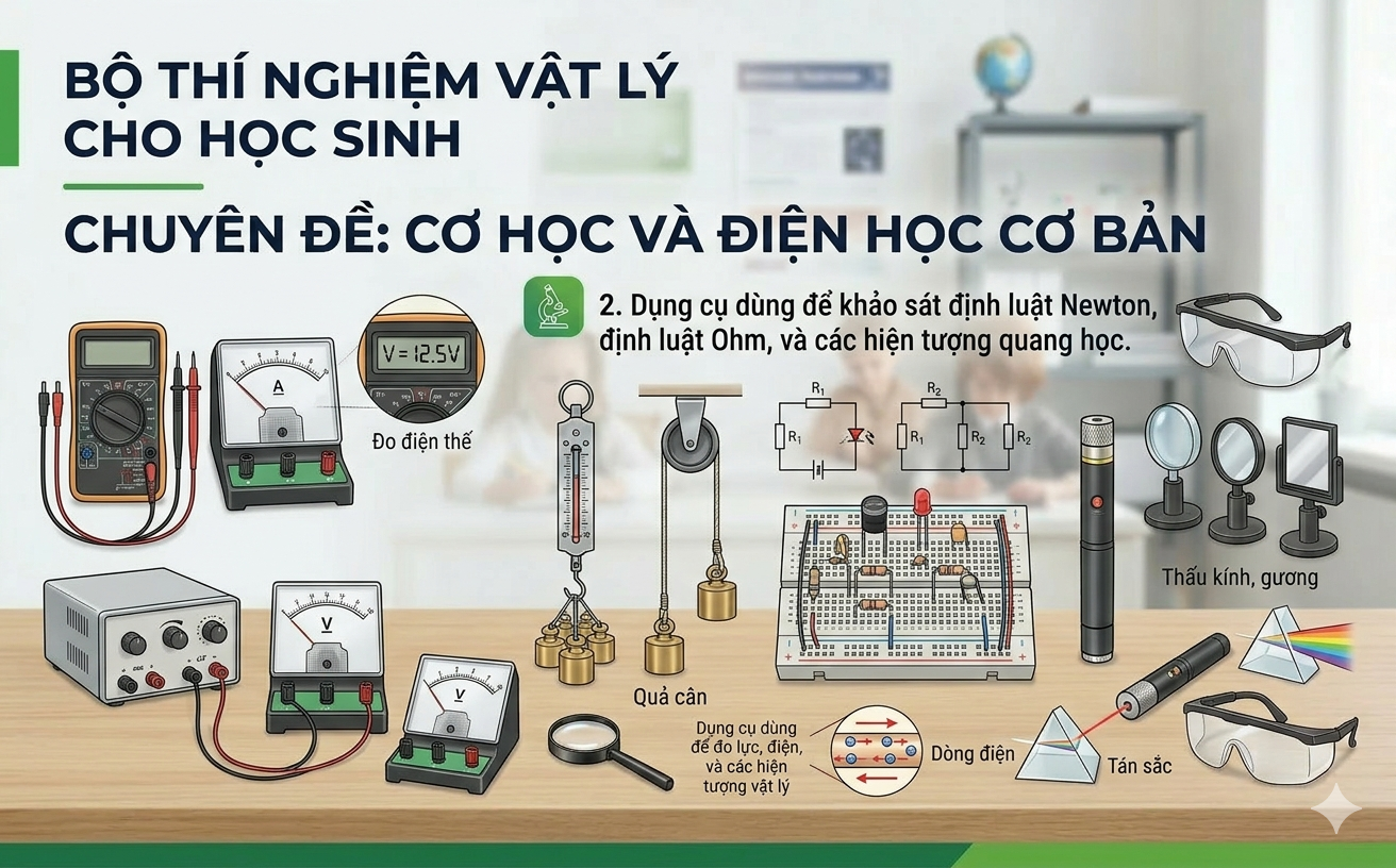 Bộ Thí Nghiệm Vật Lý Giúp Học Sinh Thực Hành Và Hiểu Bài Dễ Hơn