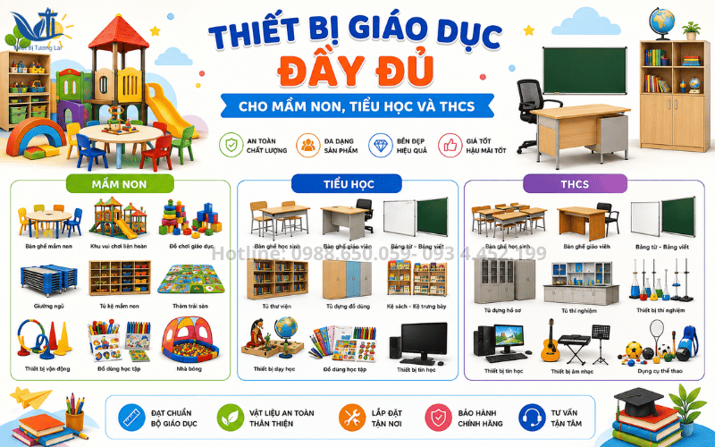 Cung Cấp Thiết Bị Giáo Dục Đầy Đủ Cho Mầm Non, Tiểu Học Và THCS