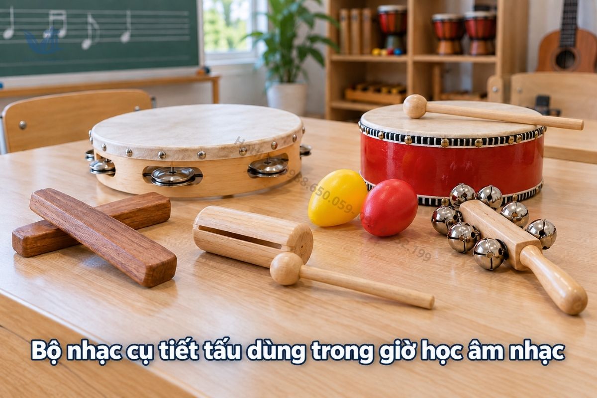 Thanh phách song loan và trứng lắc phục vụ giờ học âm nhạc
