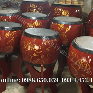 Trống đình chùa họa tiết vân mây