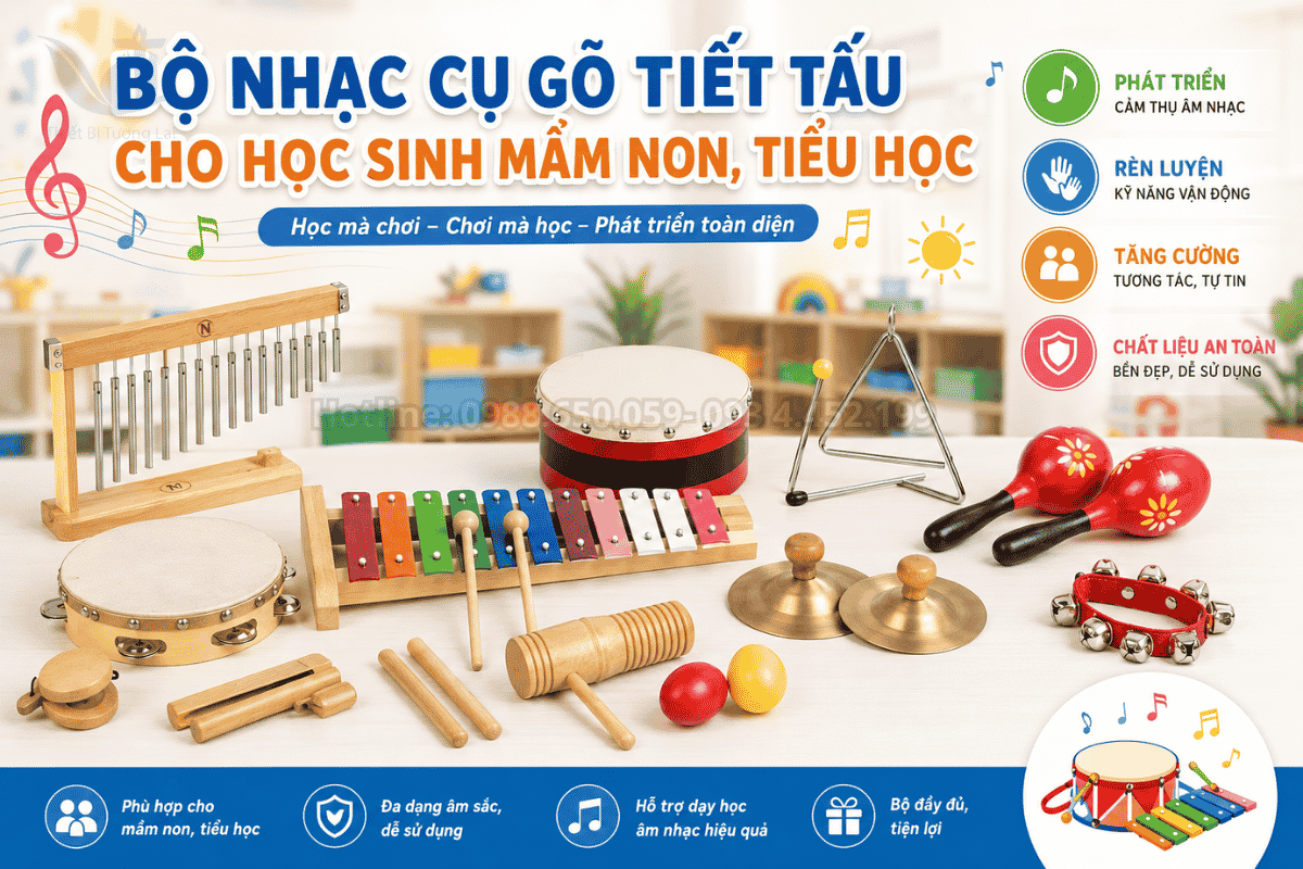 Bộ nhạc cụ tiết tấu cho học sinh phù hợp nhiều cấp học