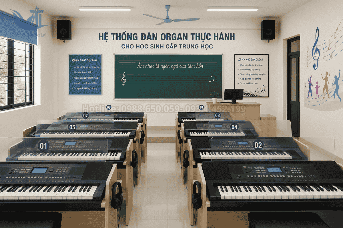 Hệ thống đàn organ thực hành cho học sinh cấp trung học