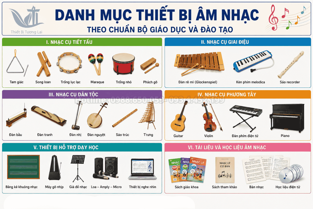 Tư vấn danh mục thiết bị âm nhạc đạt chuẩn theo quy định hiện hành