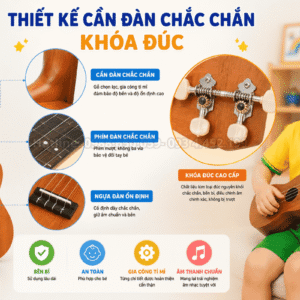 Chi tiết khóa đúc cao cấp của đàn ukulele cho học sinh