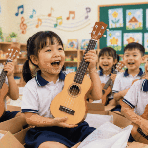 Niềm vui của học sinh khi sở hữu đàn ukulele