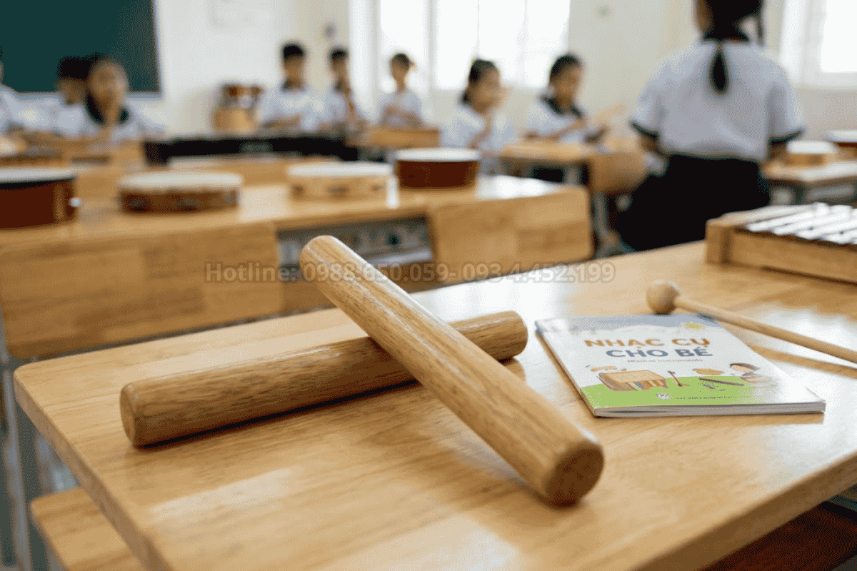 Thanh phách gỗ tự nhiên an toàn bền bỉ cho học sinh thực hành