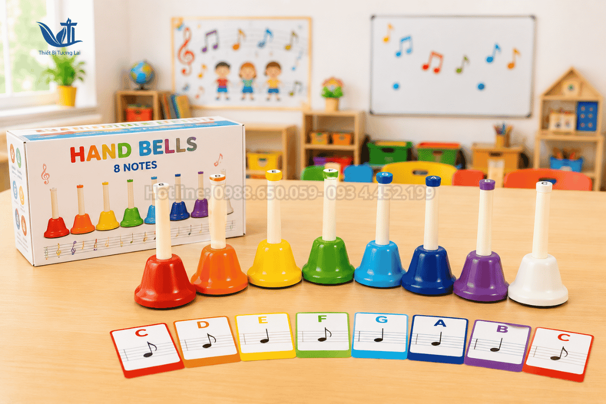 Bộ chuông tay Handbells 8 màu phát triển khả năng thẩm âm