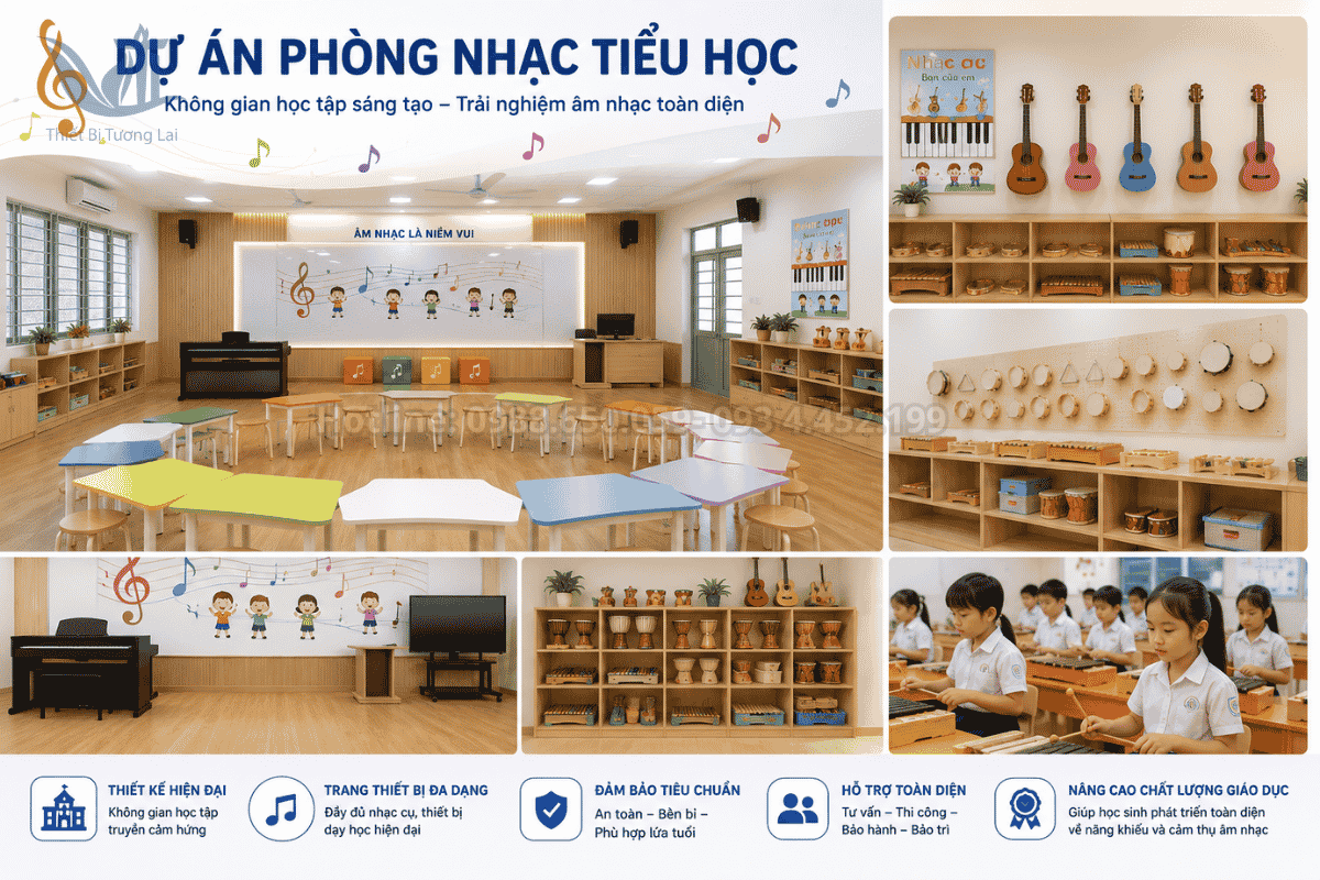 Dự án lắp đặt thiết bị cần có trong phòng học âm nhạc đạt chuẩn tiểu học