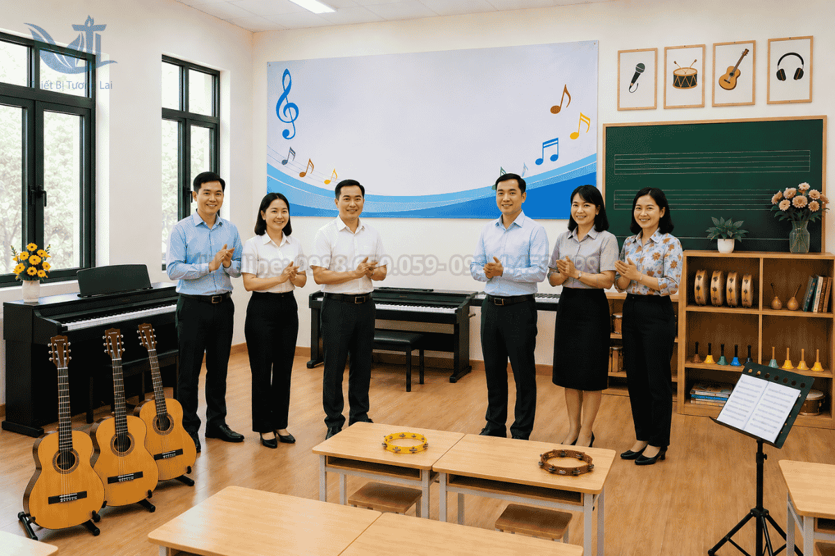 Bàn giao phòng bộ môn âm nhạc đạt chuẩn chất lượng cao cho trường THCS