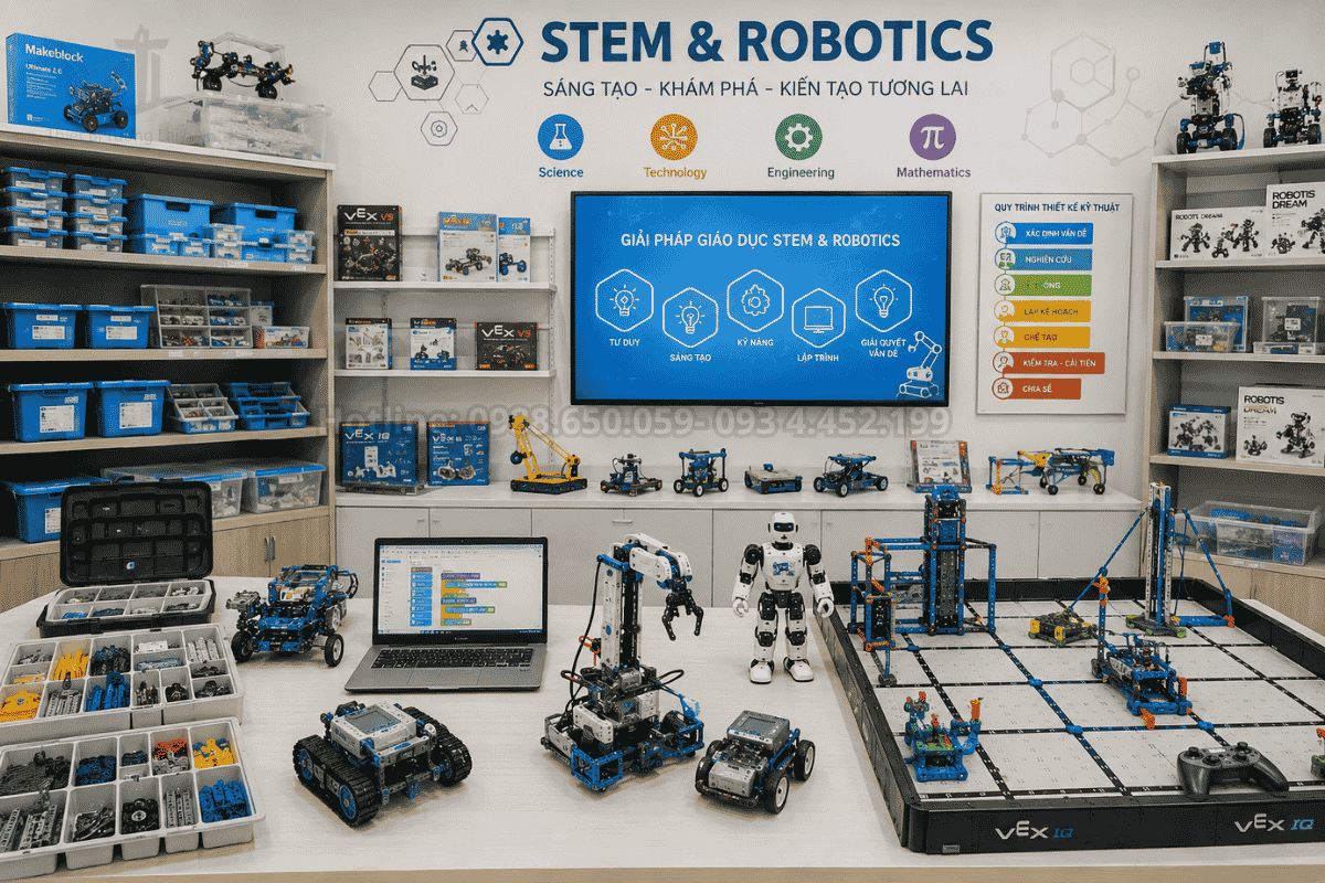 Thiết bị phòng STEM và Robotics hiện đại tại tổng kho thiết bị giáo dục miền bắc