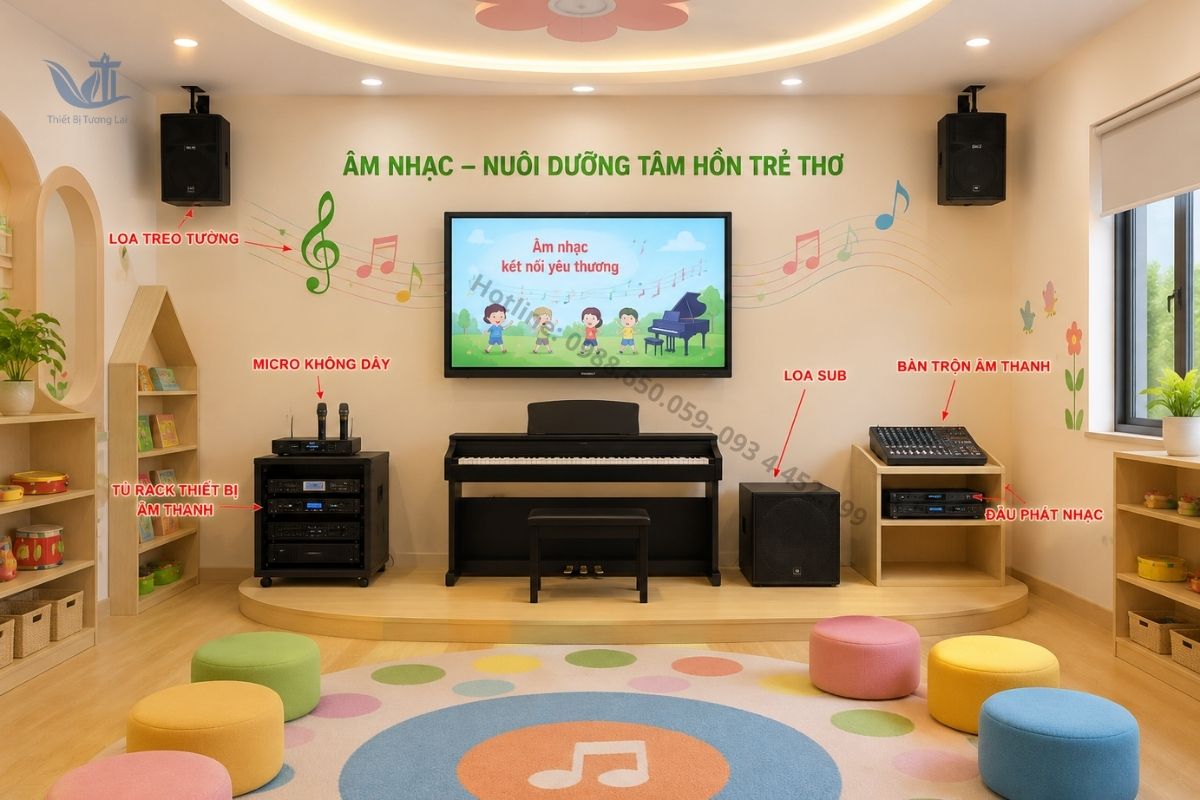 Thiết bị dạy học tối thiểu hỗ trợ hoạt động âm nhạc mầm non.