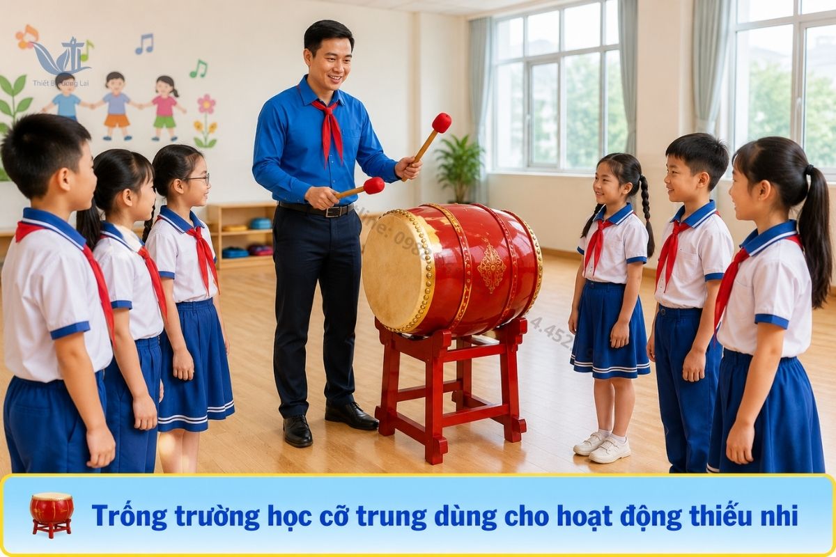 trống trường học cỡ trung dùng cho hoạt động thiếu nhi