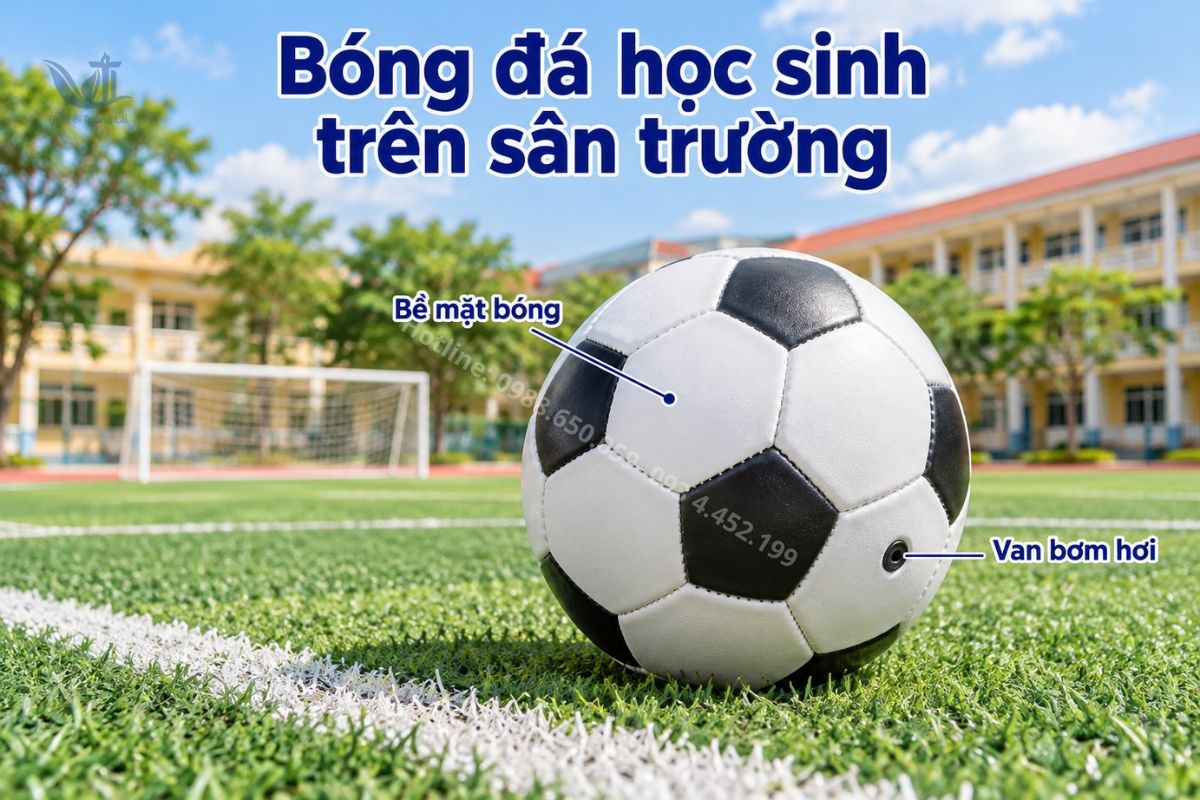 Bóng đá học sinh trên sân trường