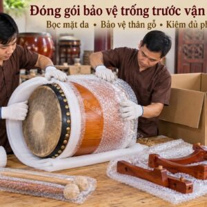 Đóng gói bảo vệ mặt da và thân trống trước vận chuyển