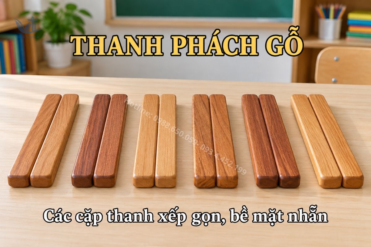 Thanh phách dùng để gõ đệm và luyện tiết tấu trong giờ Âm nhạc.