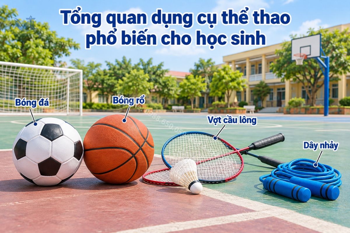 Tổng quan dụng cụ thể thao phổ biến cho học sinh