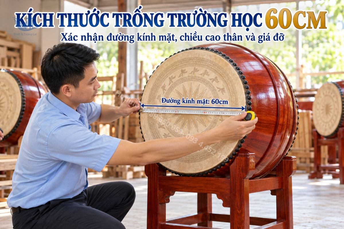 Bộ trống trường học cần được lựa chọn đồng bộ về kích thước và phụ kiện.