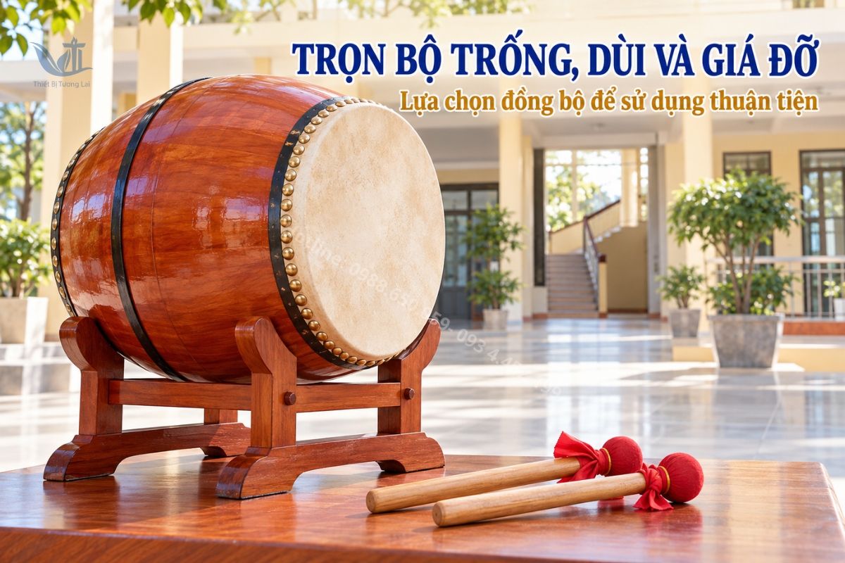 Bộ trống trường học cần được lựa chọn đồng bộ về kích thước và phụ kiện.